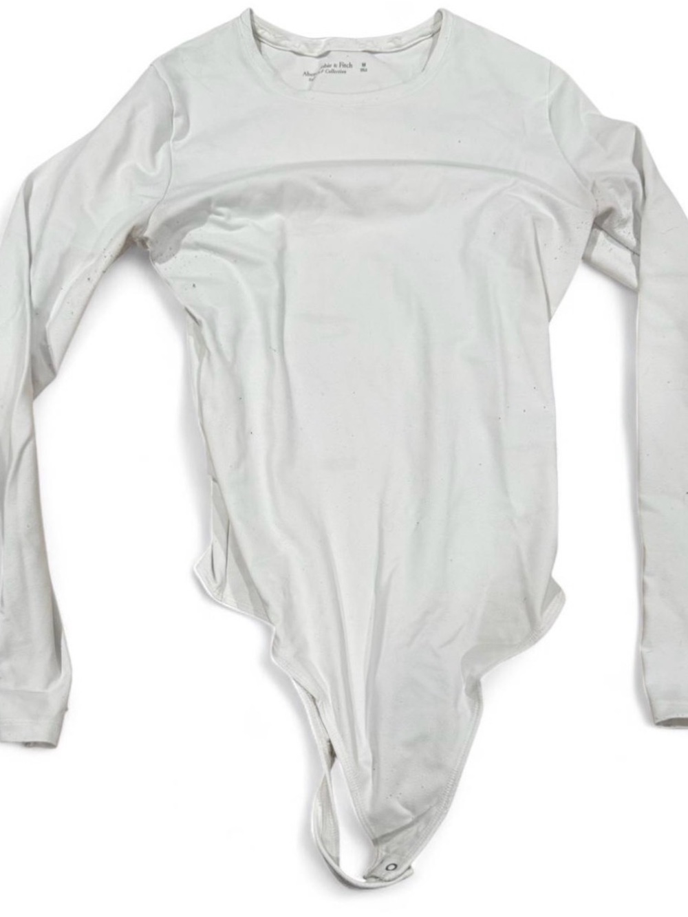 Abercrombie & Fitch White Crew Neck Long Sleeve Bodysuit